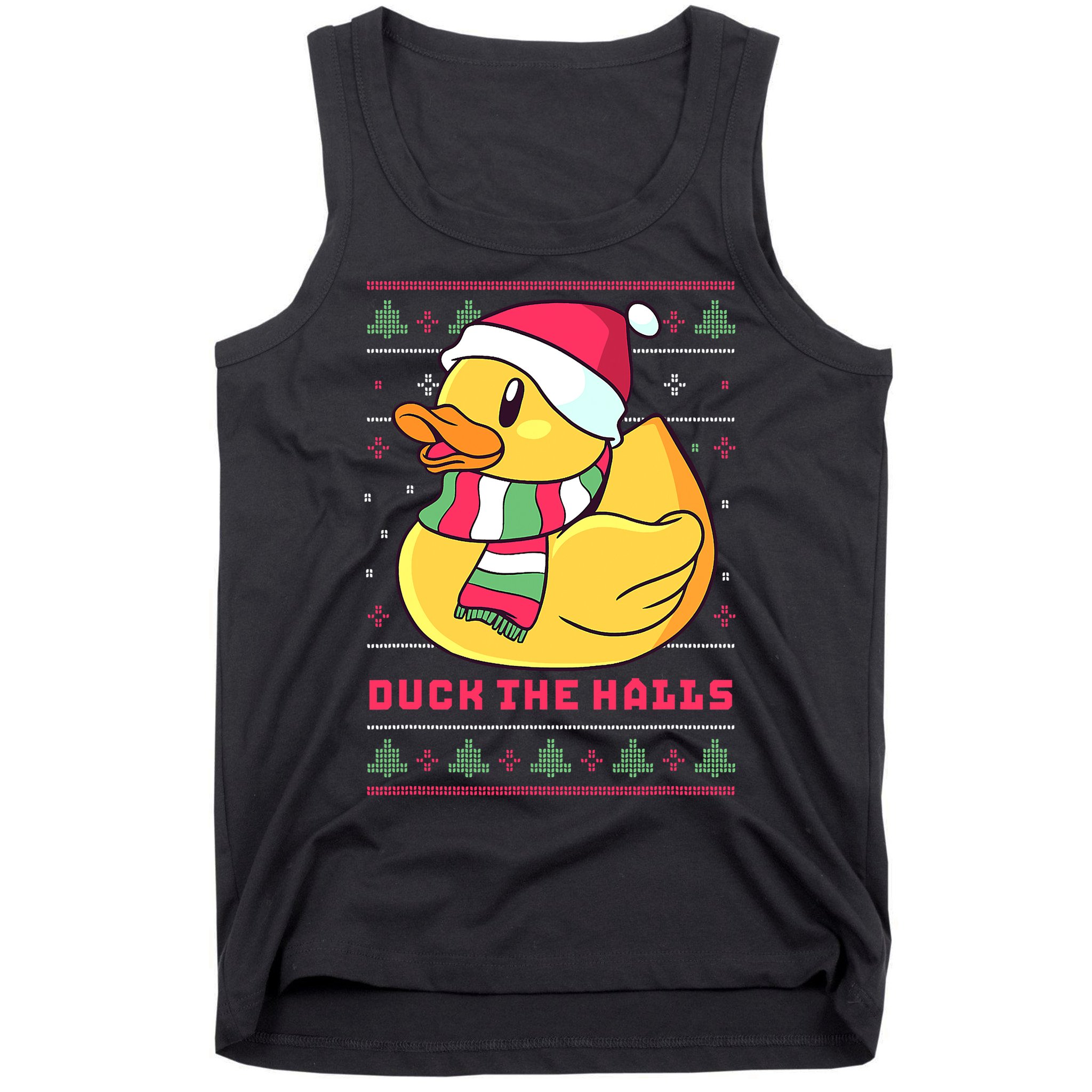 Funny and Cute Duck Puns Merry Christmas Duck The Halls Tank Top