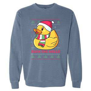 Funny and Cute Duck Puns Merry Christmas Duck The Halls Garment-Dyed Sweatshirt