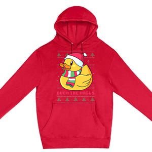 Funny and Cute Duck Puns Merry Christmas Duck The Halls Premium Pullover Hoodie