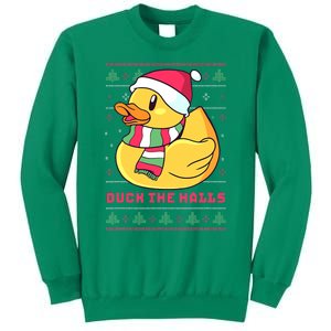 Funny and Cute Duck Puns Merry Christmas Duck The Halls Sweatshirt