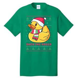 Funny and Cute Duck Puns Merry Christmas Duck The Halls Tall T-Shirt