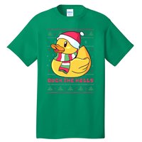 Funny and Cute Duck Puns Merry Christmas Duck The Halls Tall T-Shirt