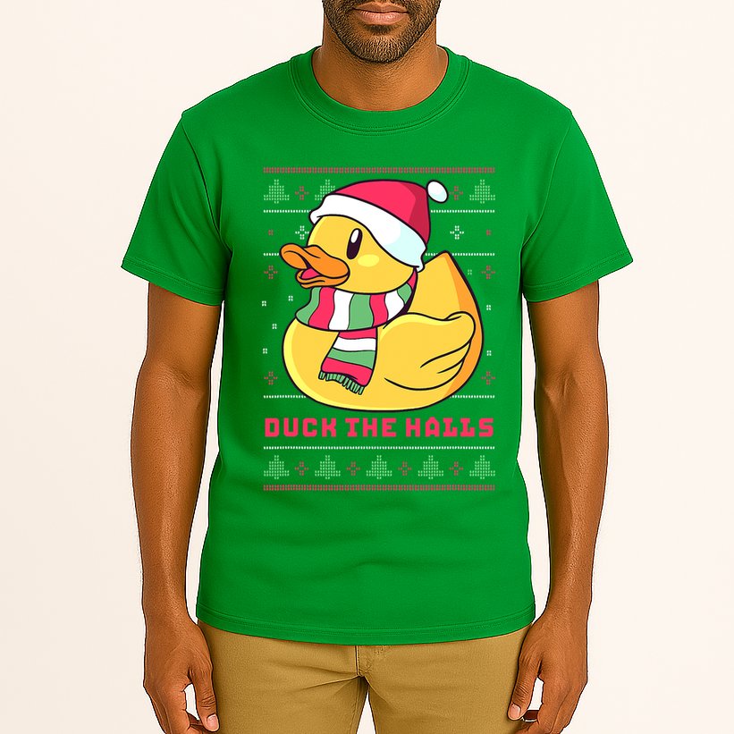 Funny and Cute Duck Puns Merry Christmas Duck The Halls Tall T-Shirt