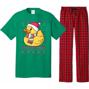 Funny and Cute Duck Puns Merry Christmas Duck The Halls Pajama Set