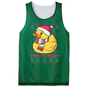 Funny and Cute Duck Puns Merry Christmas Duck The Halls Mesh Reversible Basketball Jersey Tank