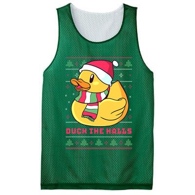 Funny and Cute Duck Puns Merry Christmas Duck The Halls Mesh Reversible Basketball Jersey Tank
