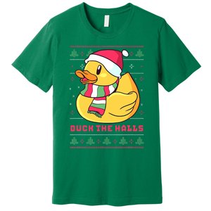 Funny and Cute Duck Puns Merry Christmas Duck The Halls Premium T-Shirt