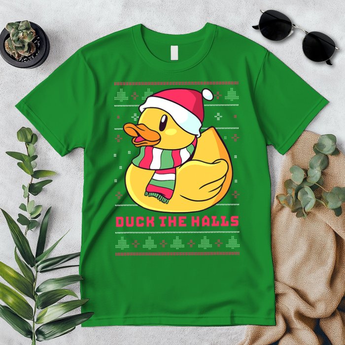 Funny and Cute Duck Puns Merry Christmas Duck The Halls Premium T-Shirt