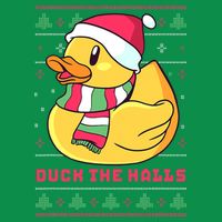 Funny and Cute Duck Puns Merry Christmas Duck The Halls Premium T-Shirt