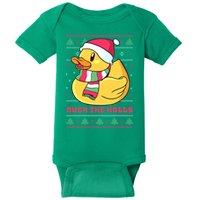 Funny and Cute Duck Puns Merry Christmas Duck The Halls Baby Bodysuit