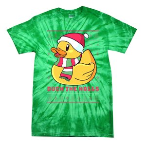 Funny and Cute Duck Puns Merry Christmas Duck The Halls Tie-Dye T-Shirt