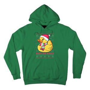 Funny and Cute Duck Puns Merry Christmas Duck The Halls Tall Hoodie