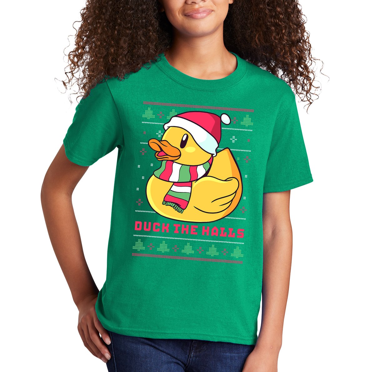 Funny and Cute Duck Puns Merry Christmas Duck The Halls Kids T-Shirt