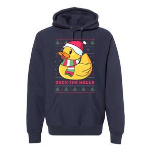 Funny and Cute Duck Puns Merry Christmas Duck The Halls Premium Hoodie