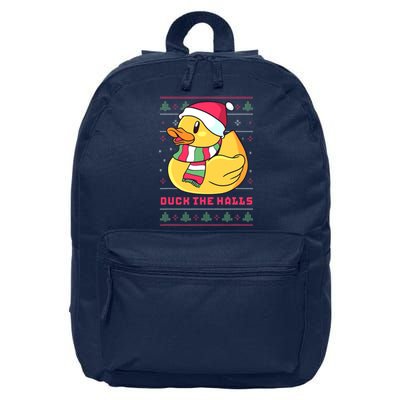 Funny and Cute Duck Puns Merry Christmas Duck The Halls 16 in Basic Backpack