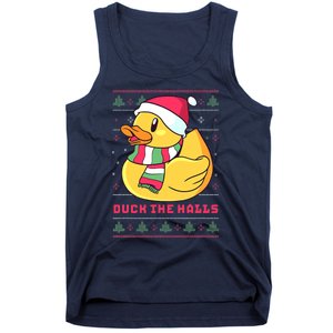 Funny and Cute Duck Puns Merry Christmas Duck The Halls Tank Top