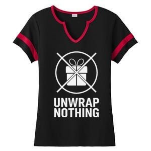 Funny Anti Christmas Unwrap Nothing Ladies Halftime Notch Neck Tee