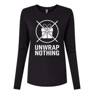 Funny Anti Christmas Unwrap Nothing Womens Cotton Relaxed Long Sleeve T-Shirt