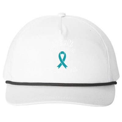 Find A Cure Ovarian Cancer Awareness Ribbon Funny Gift Cute Gift Snapback Five-Panel Rope Hat