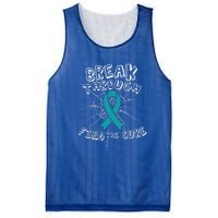 Find A Cure Ovarian Cancer Awareness Ribbon Funny Gift Cute Gift Mesh Reversible Basketball Jersey Tank