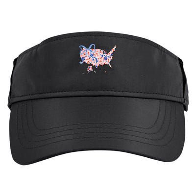 Floral America Coquette Bow USA Map 4th Of July Patriotic Adult Drive Performance Visor