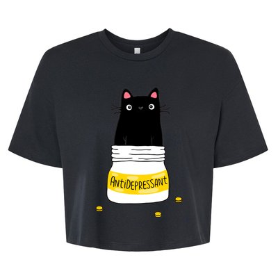 Fur Antidepressant Cat Bella+Canvas Jersey Crop Tee