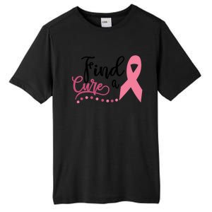 Find A Cure Ribbon Breast Cancer Awareness Meaningful Gift Tall Fusion ChromaSoft Performance T-Shirt