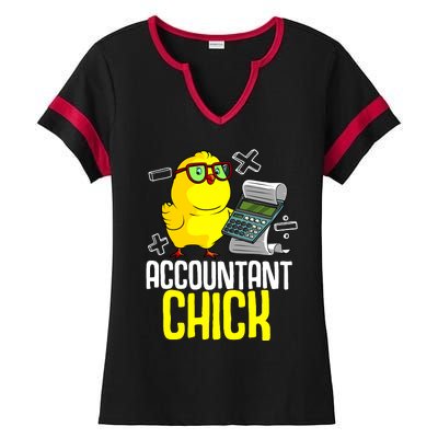 Funny Accountant Chick Gift For Cpa Bookkeeper Auditor Wo Ladies Halftime Notch Neck Tee