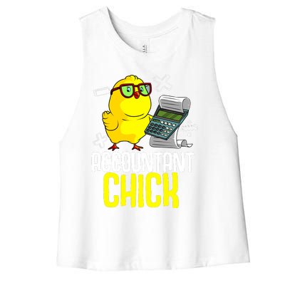 Funny Accountant Chick Gift For Cpa Bookkeeper Auditor Wo Women's Racerback Cropped Tank