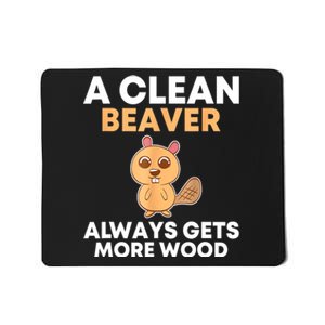 Funny A Clean Beaver Always Gets More Wood Joke Sarcastic Mousepad