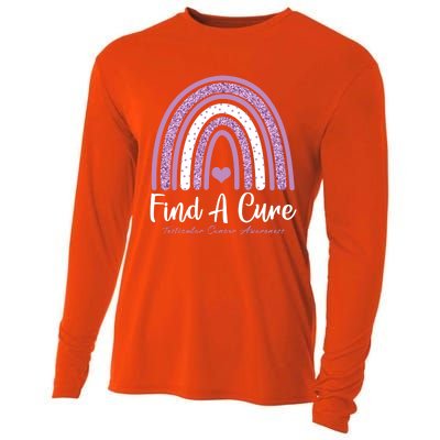 Find A Cure Testicular Cancer Awareness Day Rainbow Warrior Meaningful Gift Cooling Performance Long Sleeve Crew