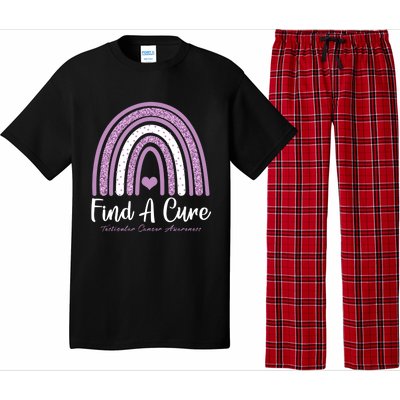 Find A Cure Testicular Cancer Awareness Day Rainbow Warrior Meaningful Gift Pajama Set