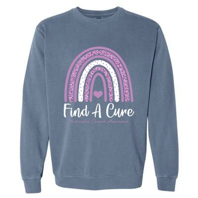 Find A Cure Testicular Cancer Awareness Day Rainbow Warrior Meaningful Gift Garment-Dyed Sweatshirt