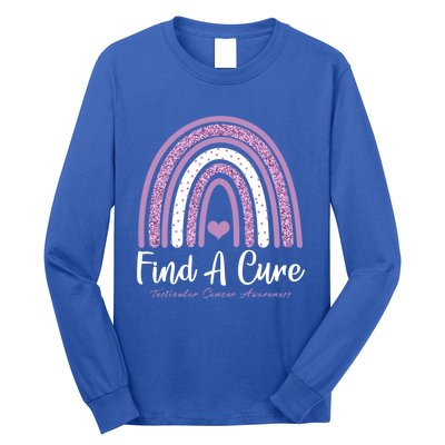 Find A Cure Testicular Cancer Awareness Day Rainbow Warrior Meaningful Gift Long Sleeve Shirt