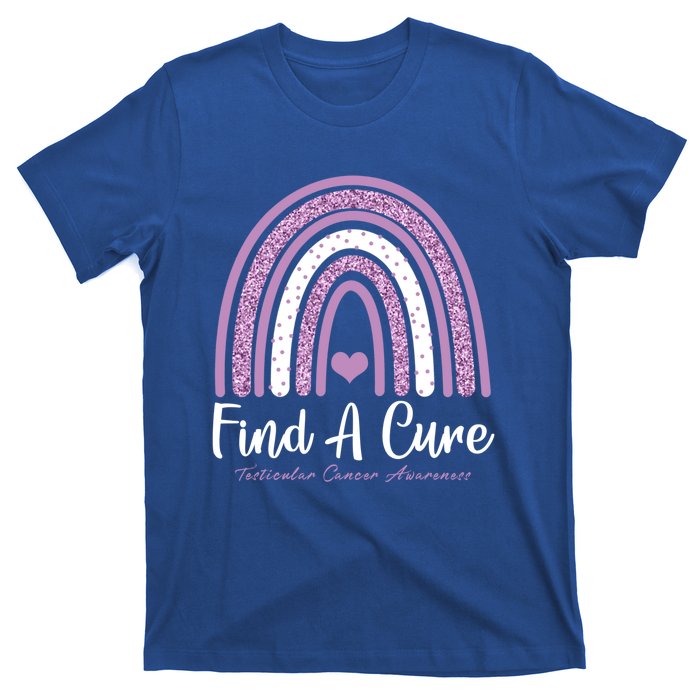 Find A Cure Testicular Cancer Awareness Day Rainbow Warrior Meaningful Gift T-Shirt