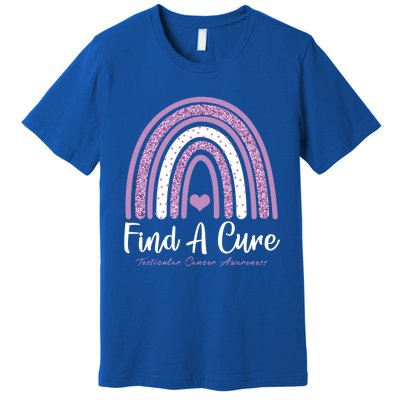 Find A Cure Testicular Cancer Awareness Day Rainbow Warrior Meaningful Gift Premium T-Shirt