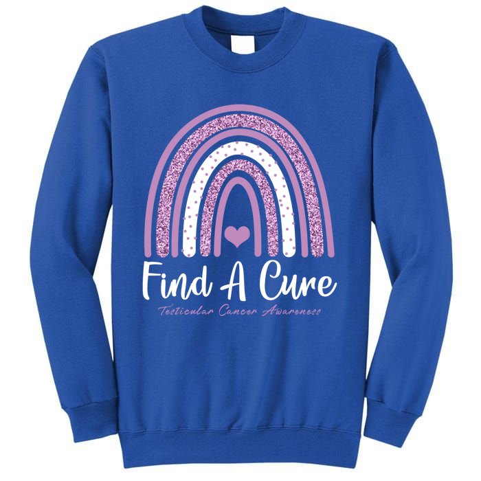 Find A Cure Testicular Cancer Awareness Day Rainbow Warrior Meaningful Gift Tall Sweatshirt