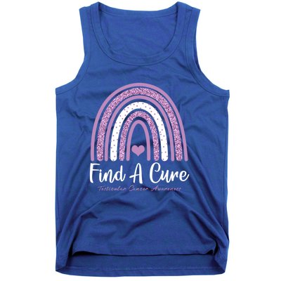 Find A Cure Testicular Cancer Awareness Day Rainbow Warrior Meaningful Gift Tank Top