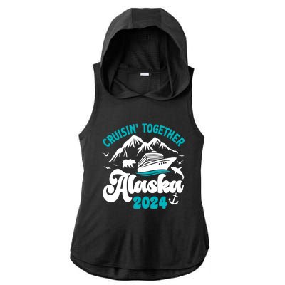 Funny Alaskan Cruise 2024 Gift Ladies PosiCharge Tri-Blend Wicking Draft Hoodie Tank