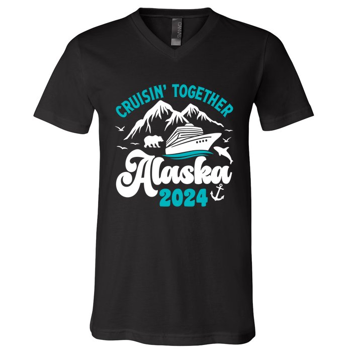 Funny Alaskan Cruise 2024 Gift V-Neck T-Shirt