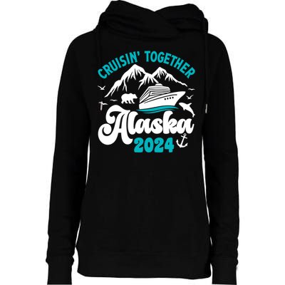 Funny Alaskan Cruise 2024 Gift Womens Funnel Neck Pullover Hood