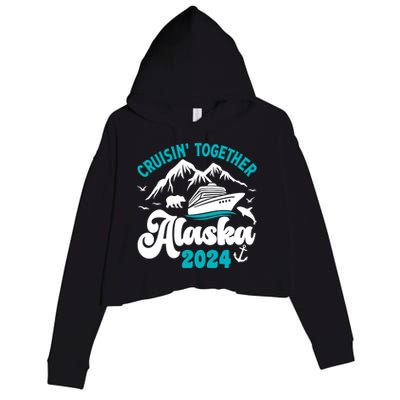 Funny Alaskan Cruise 2024 Gift Crop Fleece Hoodie