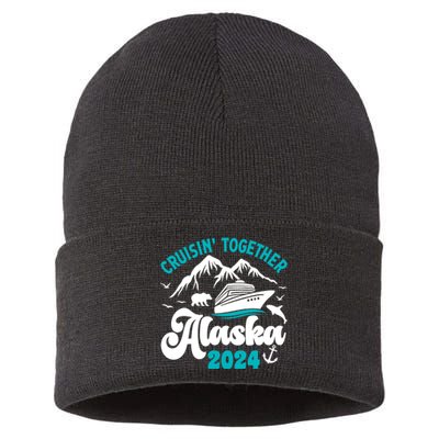 Funny Alaskan Cruise 2024 Gift Sustainable Knit Beanie