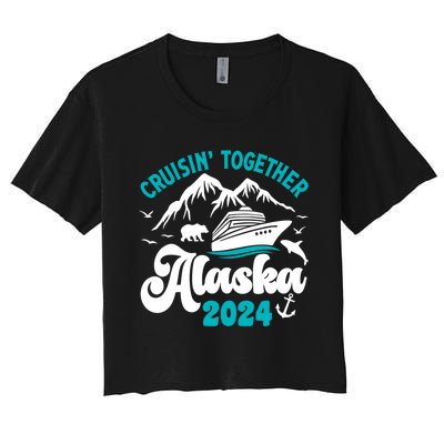 Funny Alaskan Cruise 2024 Gift Women's Crop Top Tee