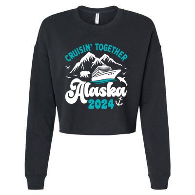 Funny Alaskan Cruise 2024 Gift Cropped Pullover Crew