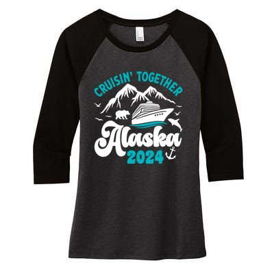 Funny Alaskan Cruise 2024 Gift Women's Tri-Blend 3/4-Sleeve Raglan Shirt