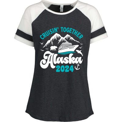 Funny Alaskan Cruise 2024 Gift Enza Ladies Jersey Colorblock Tee