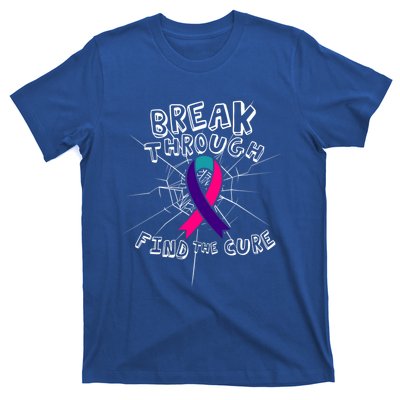 Find A Cure Thyroid Cancer Awareness Ribbon Funny Gift T-Shirt