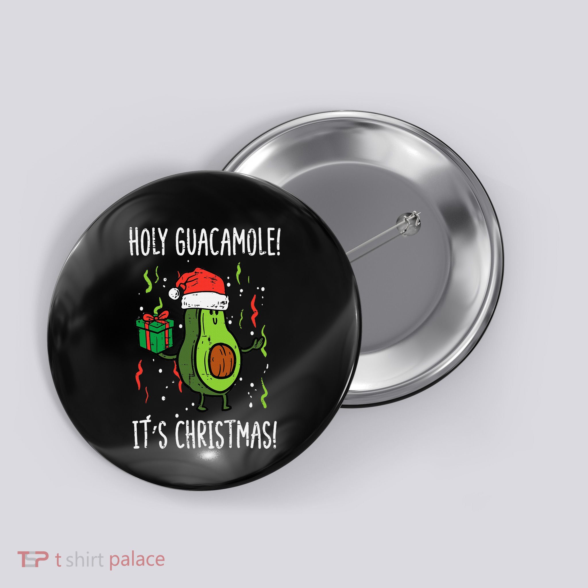 Festive Avocado Christmas Celebration Button