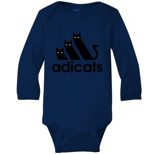 Funny Adicats Cute Cat Lover Pocket Cat Cat Mom Black Cat Baby Long Sleeve Bodysuit